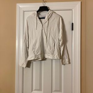 White Zip Up Hoodie